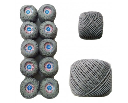 SILVER - Set Lot of 10 - 6 Ply Strand - Cotton Thread Yarn Cross Stitch Embroidery	